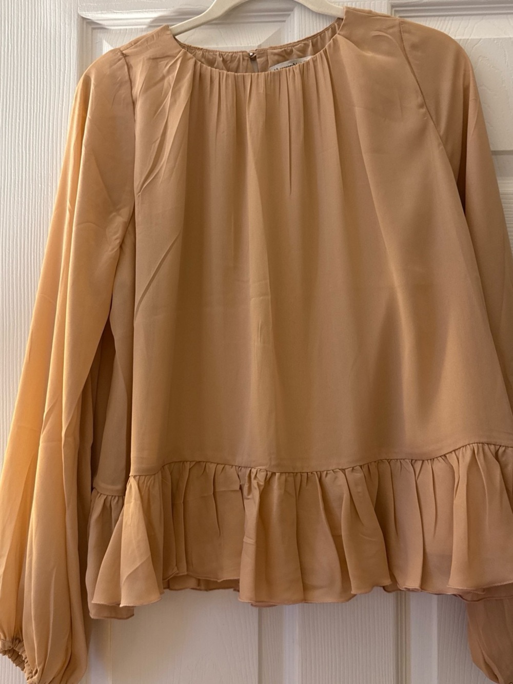 Abercrombie & Fitch Soft Beige Pleated Blouse